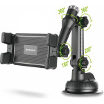 Techsuit - Car Holder Tabbyx (ST1) - For Tablet/Phone, Flexible, 360� Adjust, Universal - Black