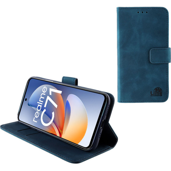 Lime Successories Lime ���� Realme C71 6.67'' Essential Magnet Book Stand Clip Dark BLUE