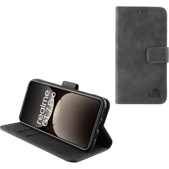 Lime Successories Lime ���� Realme Gt 7 Pro 5G 6.78'' Essential Magnet Book Stand Clip GREY