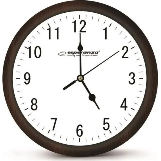 Esperanza Los Angeles Mechanical Clock Round Black, White - (EHC015W)