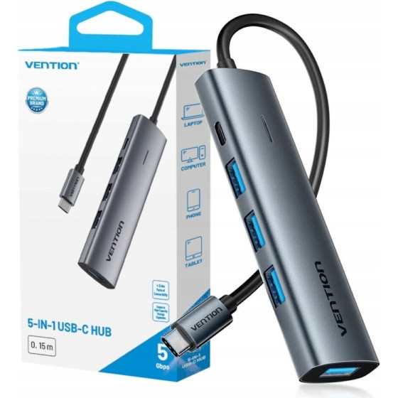 Vention Hub 5v1 USB-C 3.0 0.15m - (TGZHB)