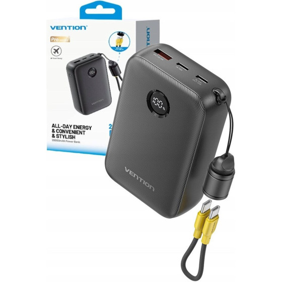 Vention Powerbank 20000mAh 2xUSB-C 1xUSB-A 22,5W Bl - (FKBB0-C)