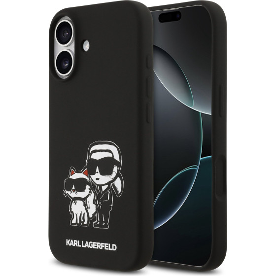Karl Lagerfeld Liquid Silicone K&Ch Sketch Magsafe Case For Iphone 17 Black - (KLHMP17SSKCGRGOK)