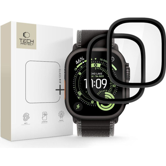 Tech-Protect 2-Pack Tempered Glass For Apple Watch Ultra 49mm - Black - (29076-0)
