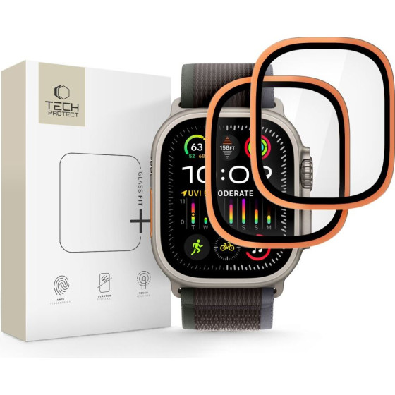 Tech-Protect 2-Pack Tempered Glass For Apple Watch Ultra 49mm - Orange - (29077-0)