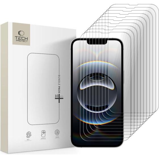 Tech-Protect Tempered Glass Bundle 10-Pack For Iphone 13 / 13 Pro / 14 / 16E - (29233-0)