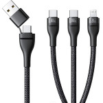 Baseus - Data Cable Flash Series 3 - Fast Charge, USB, USB-C To Lightning, 2x USB-C, 100W, 1.5m - Black - (P10377501111-00)