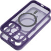 Full Matte Mag Cover Case Compatible With Magsafe For Iphone 15 Pro Max Purple OEM