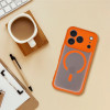 Full Matte Mag Cover Case Compatible With Magsafe For Iphone 16 Pro Hermes Orange OEM