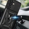 Hurtel Hybrid Armor Camshield Case For Sasung Galaxy S26 - Black - (Hybrid Armor Camshield Black Sam S26)