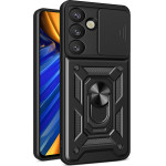 Hurtel Hybrid Armor Camshield Case For Sasung Galaxy S26 Plus - Black - (Hybrid Armor Camshield Black S26 Plus)