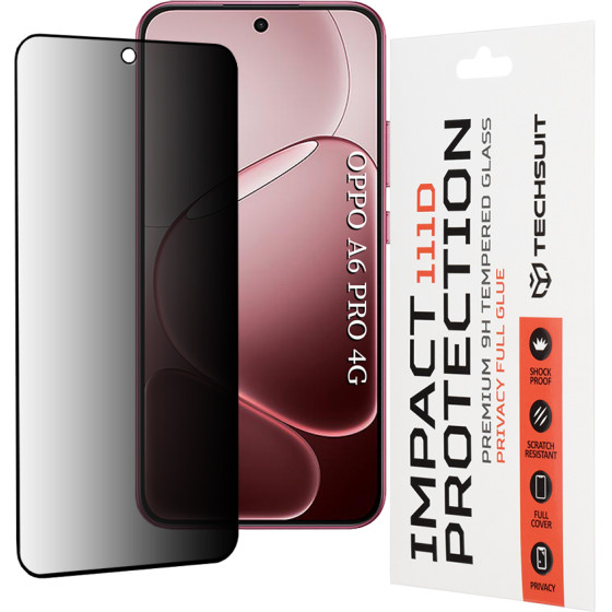 Techsuit - 111D Privacy Full Glue - Oppo A6 Pro 4G / A6 Pro 5G - Black