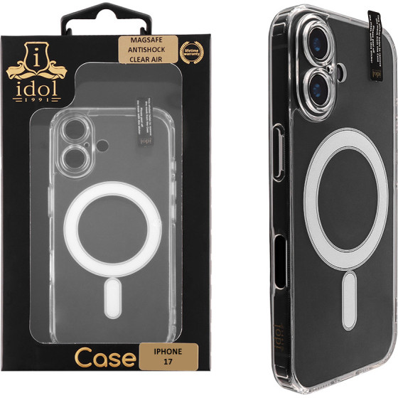 Idol 1991 ���� Iphone 17 6.3'' Magsafe Antishock Clear Air Back Cover Tpu Full Camera Protection �������