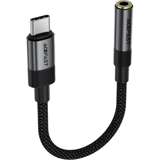 Acefast - Audio Adapter - Type-C Male To Jack 3.5mm Female, Plug & Play, High-Fidelity Sound, No Delay, 15cm - Black - (J12)