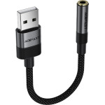 Acefast - Audio Adapter - Usb Male To Jack 3.5mm Female, Plug & Play, High-Fidelity Sound, No Delay, 15cm - Black - (J13)