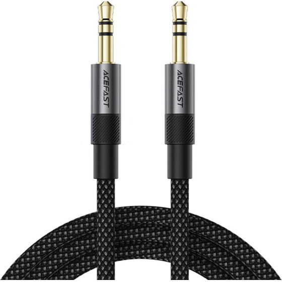 Acefast - Audio Cable (J10) - 2x Mini Jack 3.5mm, Aluminum + Nylon braided, 1m - Black