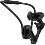 Acefast - Neck Phone Holder - For GoPro, Phone, With Clamp, 360� Adjustable, Secure Fit, Silicone Neckband - Black - (E33)