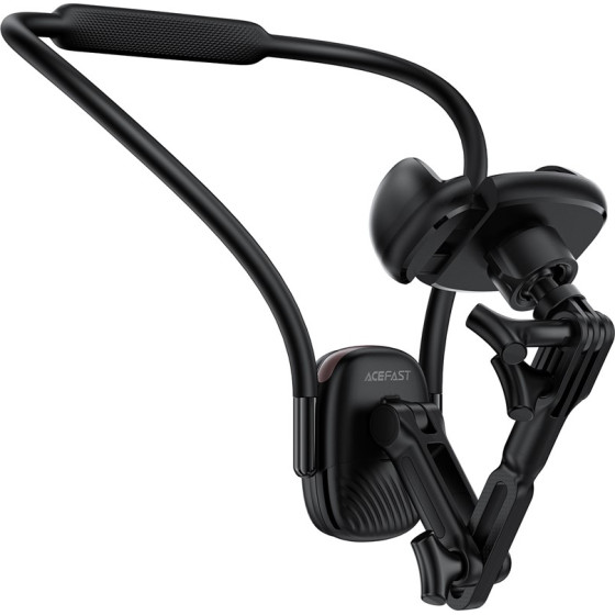 Acefast - Neck Phone Holder - For GoPro, Phone, With Clamp, 360� Adjustable, Secure Fit, Silicone Neckband - Black - (E33)