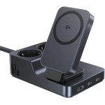 Baseus - 6in1 Charging Station Nomos ND11 - Magnetic Wireless, 2x AC, 2x USB-C, USB, 67W - Cosmic Black - (E00078801123-00)