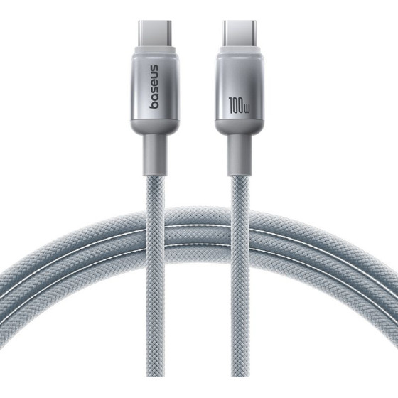 Baseus - Data Cable Discolor - USB-C To USB-C, 100W, 2m - Silver - (E0420703)