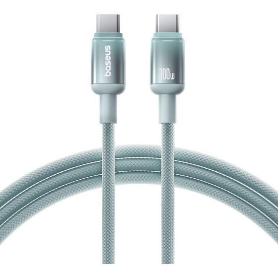 Baseus - Data Cable Discolor - USB-C To USB-C, 100W, 480Mbps, 2m - Blue/Green - (E0420701)
