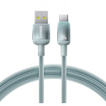 Baseus - Data Cable Discolor Series (E0420801) - Usb To Type-C, Braided Nylon Cord, 480Mbps, 100W, 2m - Blue/Green