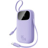 Baseus - Power Bank Enerfill FC31 Qpow 3 (E0028C02) - USB-C/Lightning Cables, 10000mAh, 45W, Digital Display - Nebula Purple