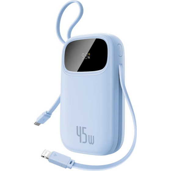 Baseus - Power Bank Enerfill FC31 Qpow 3 (E0028C03) - USB-C/Lightning Cables, 10000mAh, 45W, Digital Display - Galaxy Blue