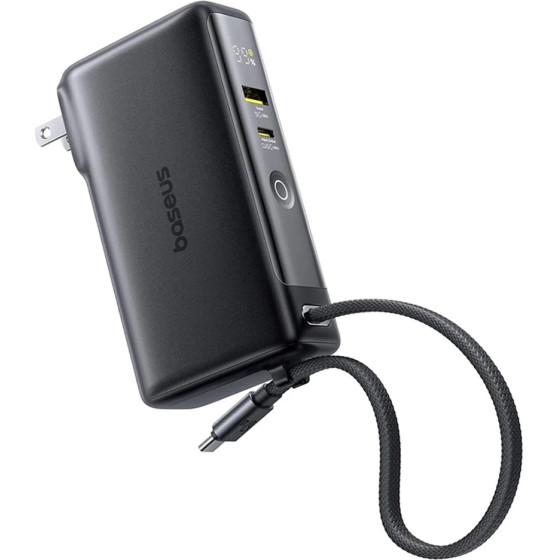 Baseus - Power Bank Nomos NT11 Omni (P10078807123-00) - With USB-C Cable, 10000mAh, 67W, Digital Display - Cosmic Black