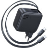 Baseus - Wall Charger Enercore CJ21 - Type-C With Dual Retractable Type-C Cables, 67W, 80cm - Cosmic Black - (E0121D00)