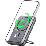 Mcdodo - Magnetic Power Bank Meta Series (MC-8361) - Built-In 360� Ring Stand, 5000mAh, 20W, Digital Display - Dark Grey