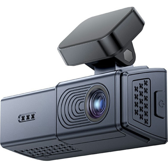 Yesido - Dash Camera - 120� Wide-Angle Lens, 1080P Dual-Channel Recording - Black - (KM22)