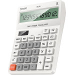 Yesido - Desk Calculator - Lcd Display, Ergonomic Design, Solar And Battery Power Source, Max 12 Digits Of Number - White - (EC10)