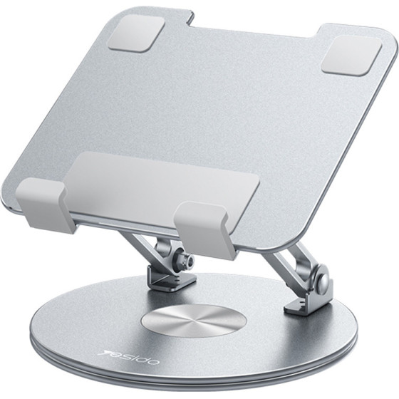 Yesido Yesdo - Desk Holder - For Tablet, Good Heat Releasing, Folding Design, Aluminum Alloy - Silver - (C293)