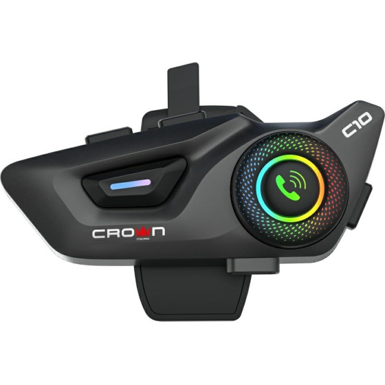 Crown Motorcycle Intercom Bluetooth 5.3 Black - (C10)