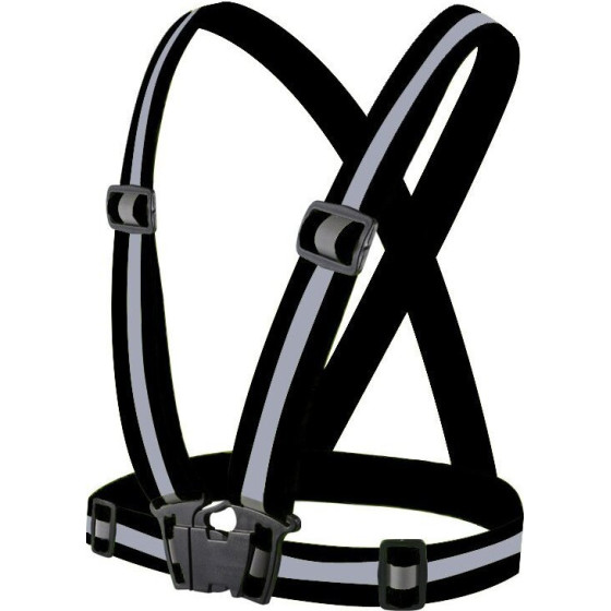 Hurtel Adjustable Reflective Harness For Running Bike - Black 9111201928763 - (Reflective Vest Black)