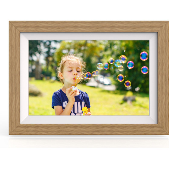 Wozinsky 10.1 Digital Photo Frame With Frameo 32GB App - Light Brown - (WRC-32)