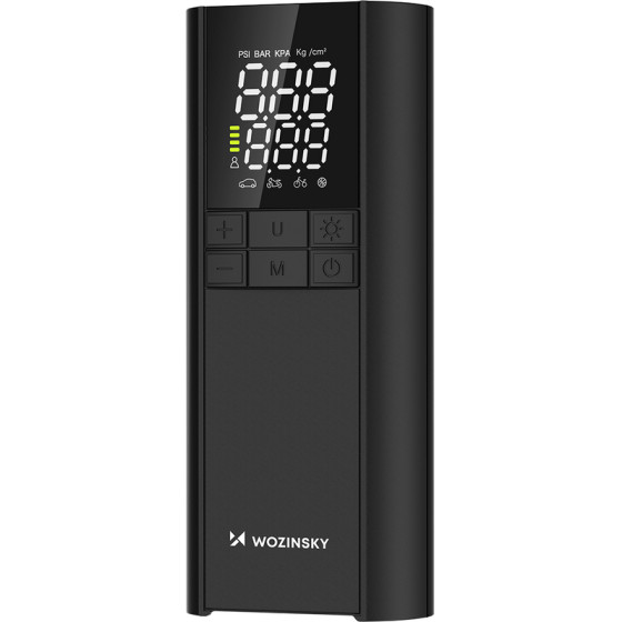 Wozinsky compressor, Electric pump, 8000mAh Power bank, Flashlight - Black - (WPEP-8000)