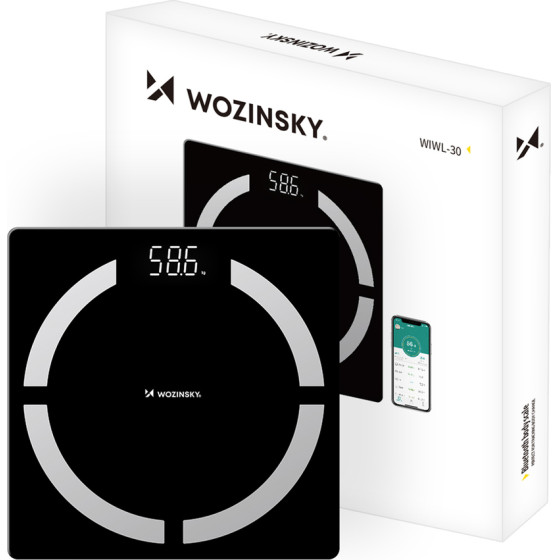 Wozinsky Smart Bluetooth Bathroom Scale - Black - (WIWL-30)