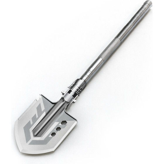 Wozinsky Survival Bushcraft Shovel Multifunctional Knife Breaker Flint Whistle Harpoon - Gray - (WSS-211)