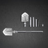 Wozinsky Survival Bushcraft Shovel Multifunctional Knife Breaker Flint Whistle Harpoon - Gray - (WSS-211)