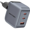 Vention 70W Gan Pd Charger 1x USB-A 2x USB-C Bk - (FEXH0-EU)