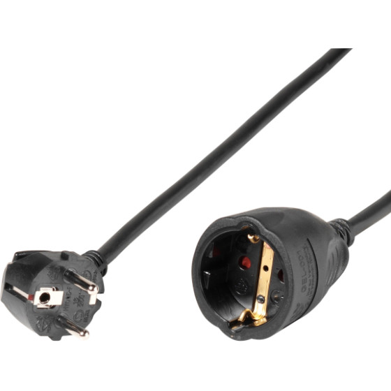 Vivanco Schuko Extension 1.5mm 3M Black - (ELEXTSCH3016K)