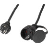 Vivanco Schuko Extension Outdoor 1.5mm 3M Black - (EXTSCH1000IP44)