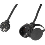 Vivanco Schuko Extension Outdoor 1.5mm 3M Black - (EXTSCH1000IP44)