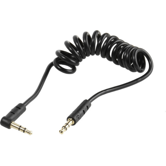 Vivanco Spiral Cable 3.5mm Jack To 3.5mm Jack 0.75m Black - (JACK90SPIR15GK)
