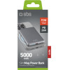 SBS Powerbank 5000 Mah Compatible With Magsafe 15W Type C 20W Silver - (EBB5000MAGSLIM)
