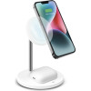 SBS Wireless Charger Qi 2 In 1 Stand 15W White - (WIRMAG2IN1)