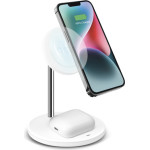 SBS Wireless Charger Qi 2 In 1 Stand 15W White - (WIRMAG2IN1)