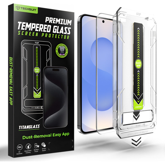 Techsuit - [Fingerprint Unlock Compatible] Titanglass Crystalhd - Samsung Galaxy S26 - Clear